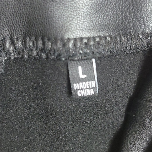 7 For All Mankind Faux Leather Leggings Black - Picture 7 of 8